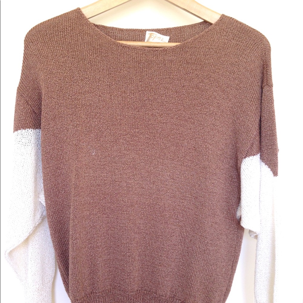 Cute Diagonal 2 Toned Knit Sweater